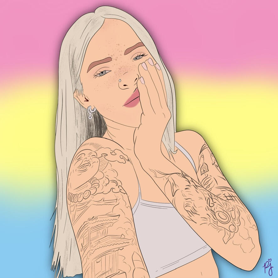 Young Miko - cartoon portrait